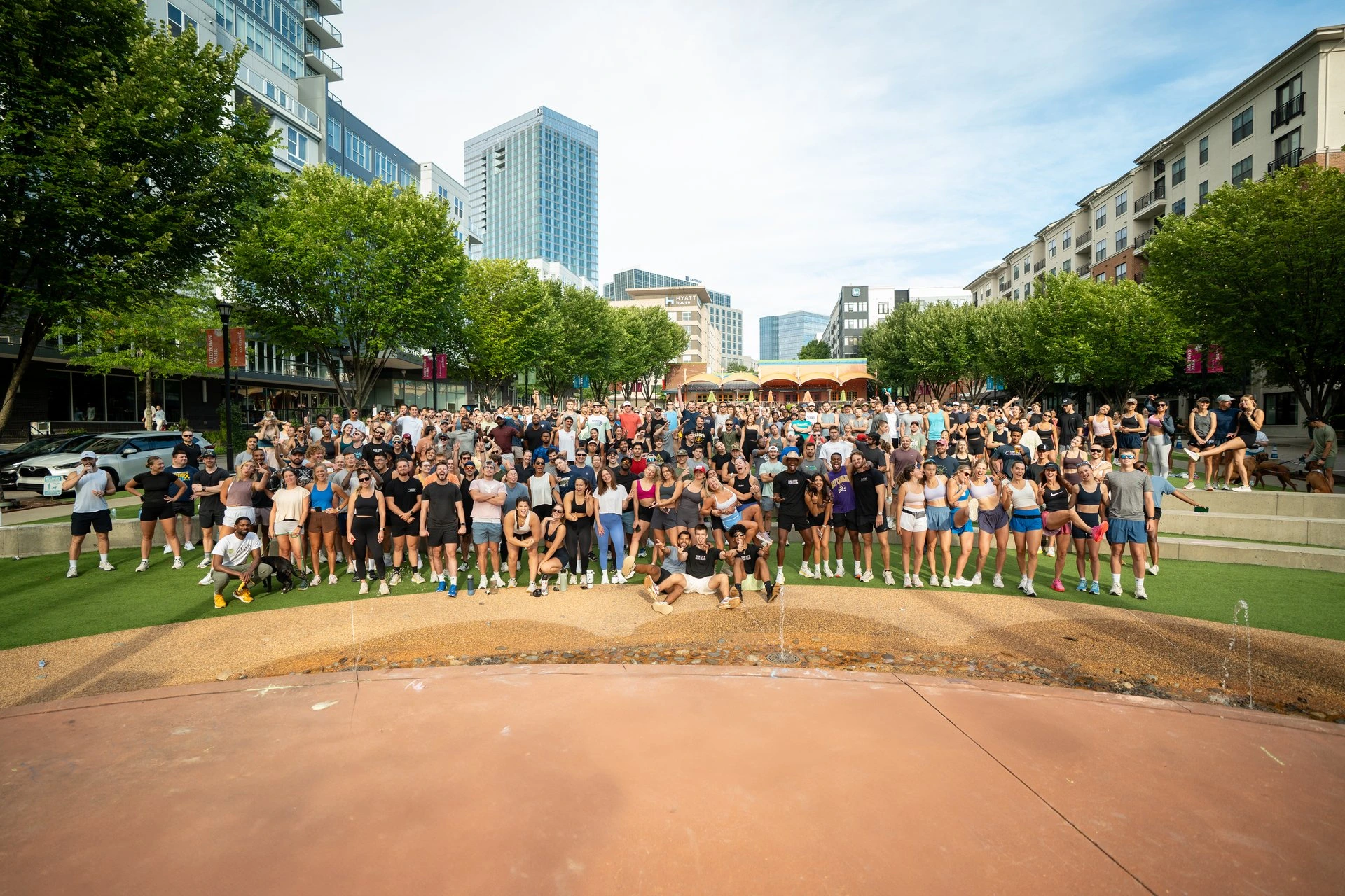 Hundreds of Oak City Run Club members gathered