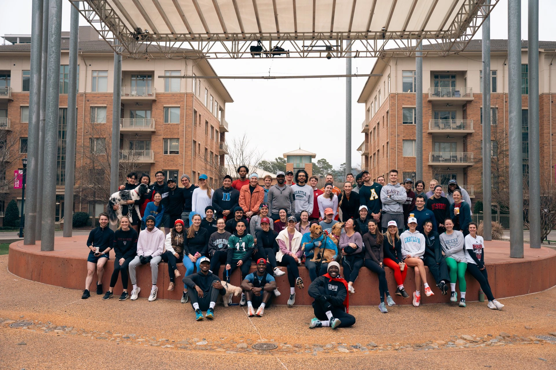 The full community at the amphitheater